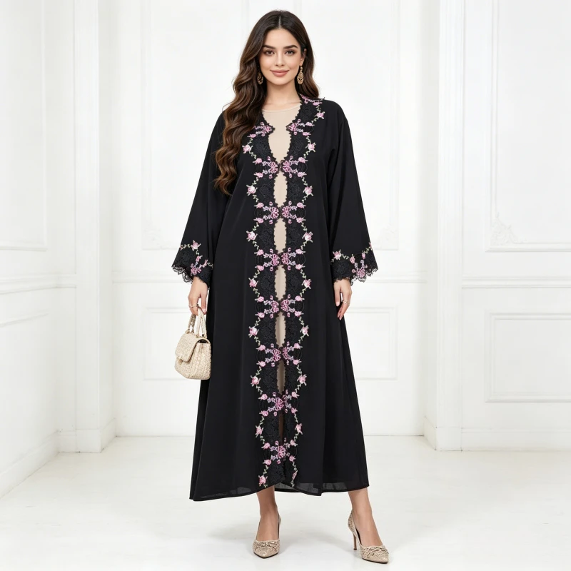 

Eid Abaya Women Embroidery Dresses Muslim Jalabiya Ramadan Cardigan Robe Morocco Long Dress Dubai Abayas Kaftan Islam Vestidos