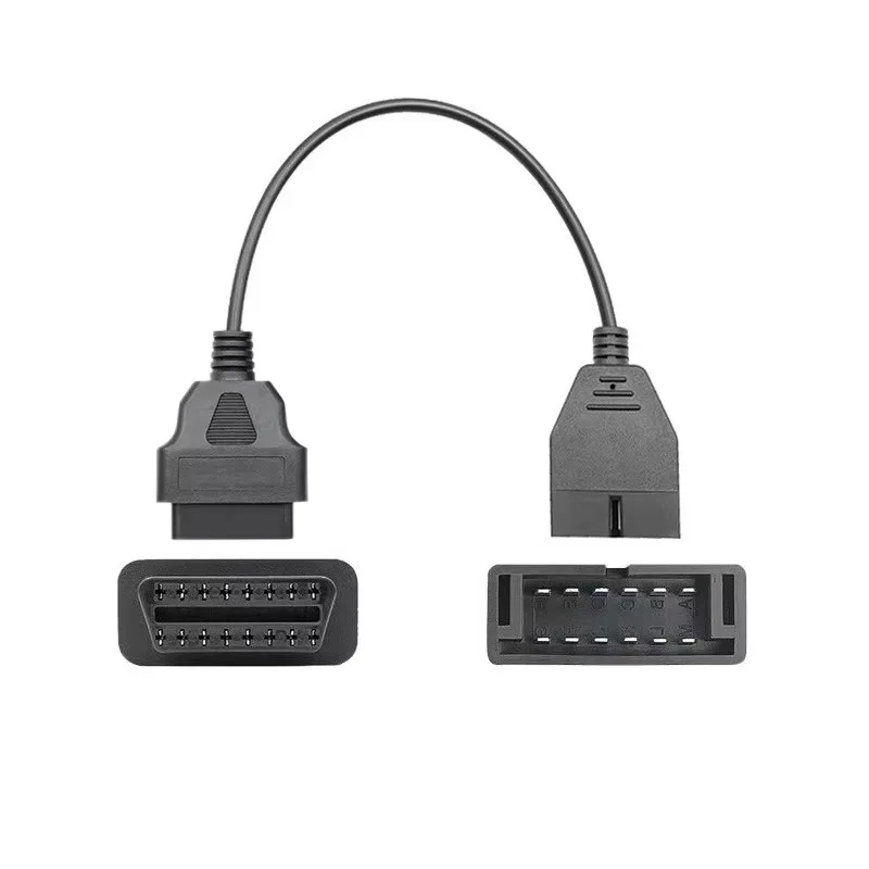 12Pin To 16Pin OBD Diagnostic Adapter Cable OBD1 To OBD2 Connector Fit For Hyundai Older Automobile Diagnostic Service Tool