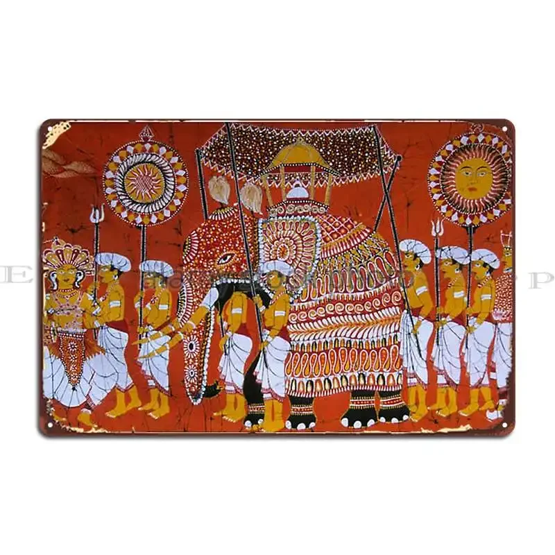 Sri Lanka Kandy Perahara Metal Sign Design Rusty Cinema Garage Bar Cave Tin Sign Poster