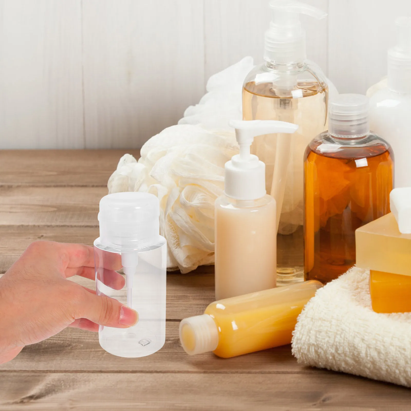 

3Pcs Sub Bottle for Skincare Liquid Storage with Push Down Pump Dispenser Prevents Leakage and Volatilization Travel