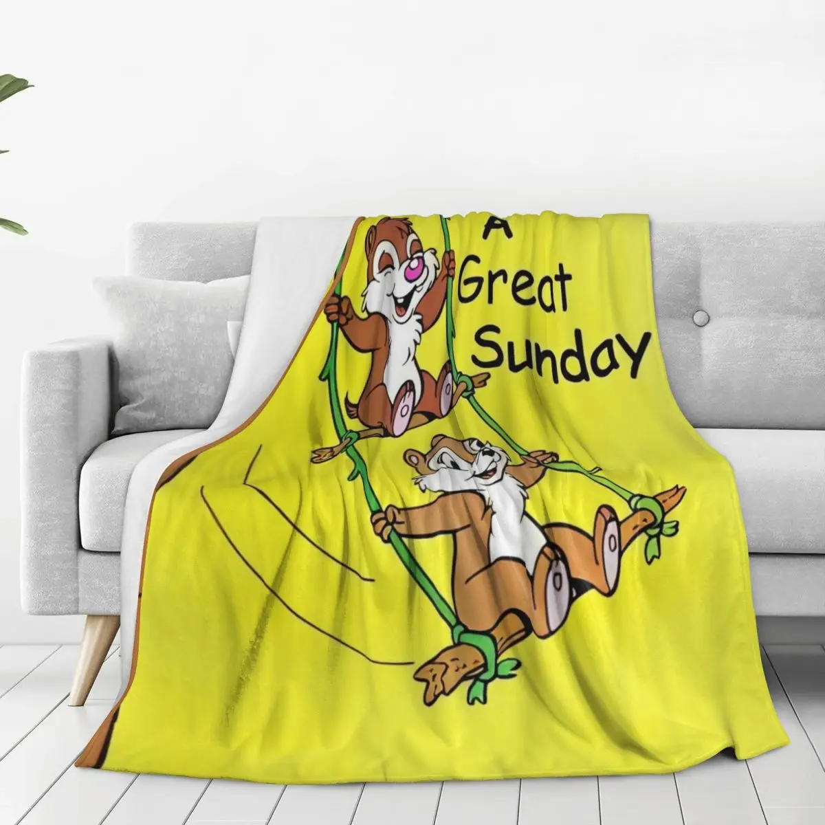 Cartoon Chip 'n' Dale Blanket Quality Soft Throw Blanket Winter Picnic Couch Chair Graphic Bedspread