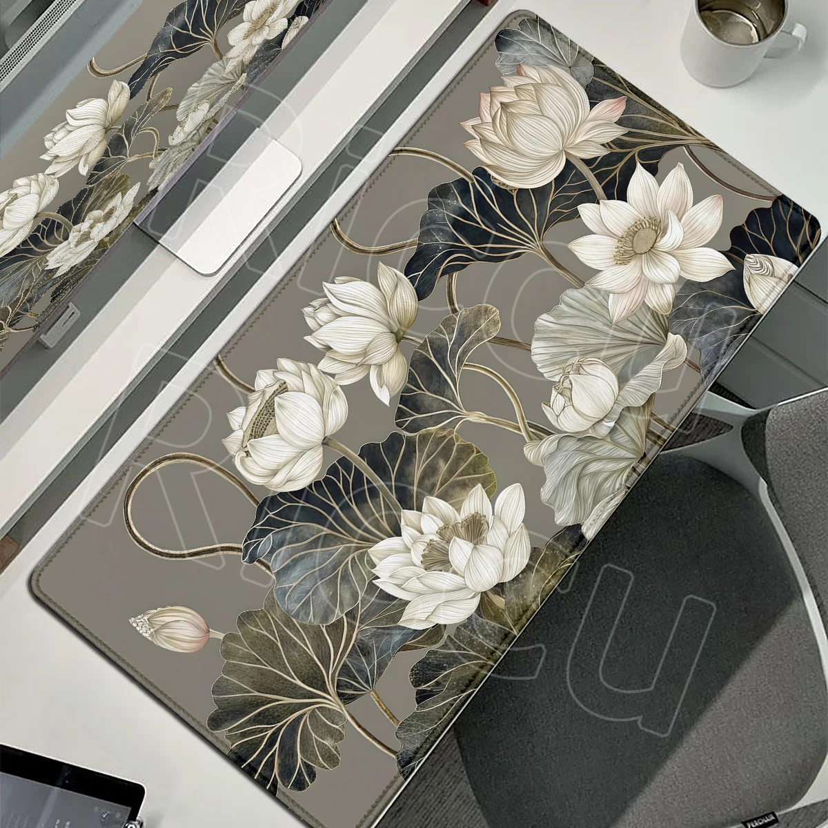 Beautiful Lotus Flowers and Plants Mouse Pad Antiskid Washable Extended Mousepads Locked Edge Ultra Smooth Surface Card Playmat