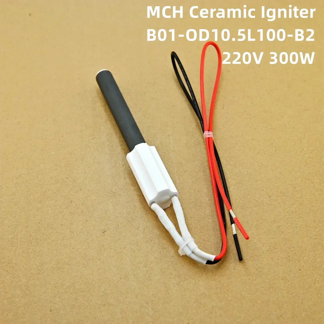 Encendedor de cerámica de 220V y 300W, varilla de encendido para horno de pellets de madera, calentador de biocombustible, encendido rápido, ahorro de energía, alta eficiencia 10,5x100mm