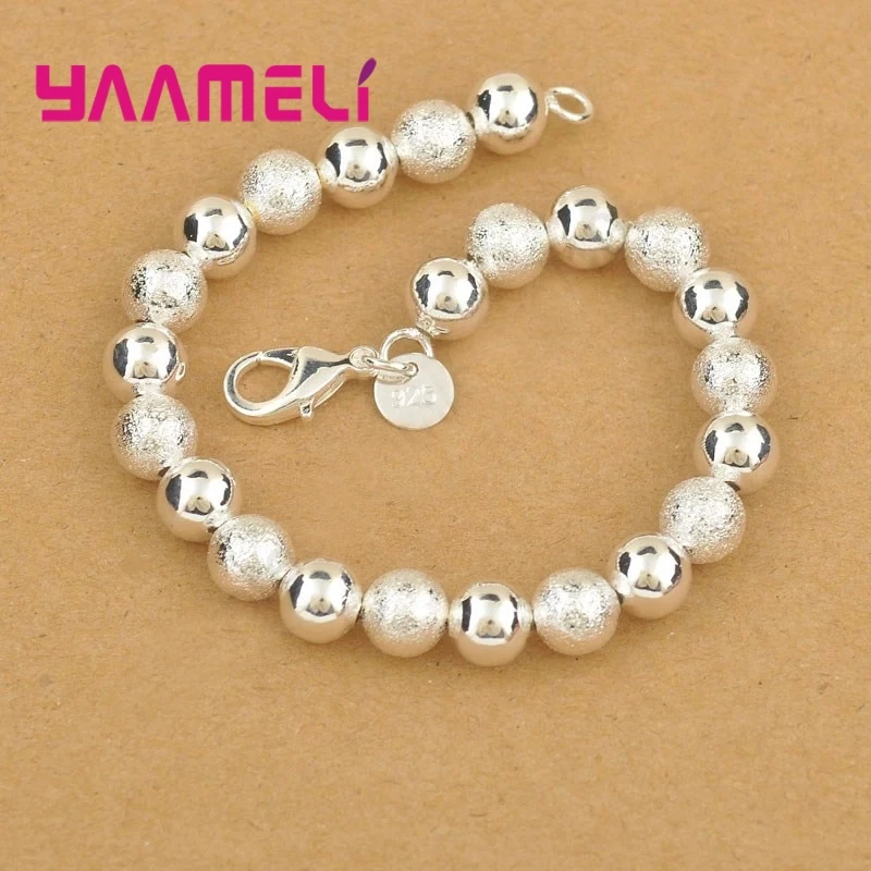 

Trendy 925 Sterling Silver Silver Bracelet Bangles Charm Lucky Beads Fine Women Wedding Jewelry Wholesale Dropshipping