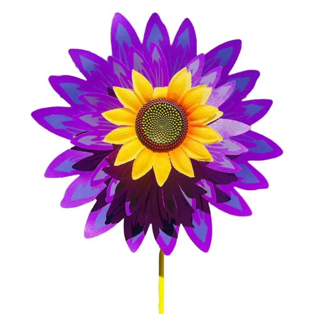 

Garden Windmill Sunflower Design Wind Spinner Sunflower Pinwheel Garden Wind Spinner 3-tier Yard Decor for Patio for Summer