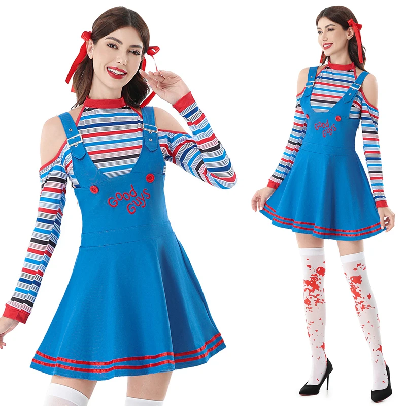 Disfraz femenino de payaso de circo, disfraz de Halloween para adultos, disfraz de Horror, fantasma sangriento, vestido de Carnaval para bebé