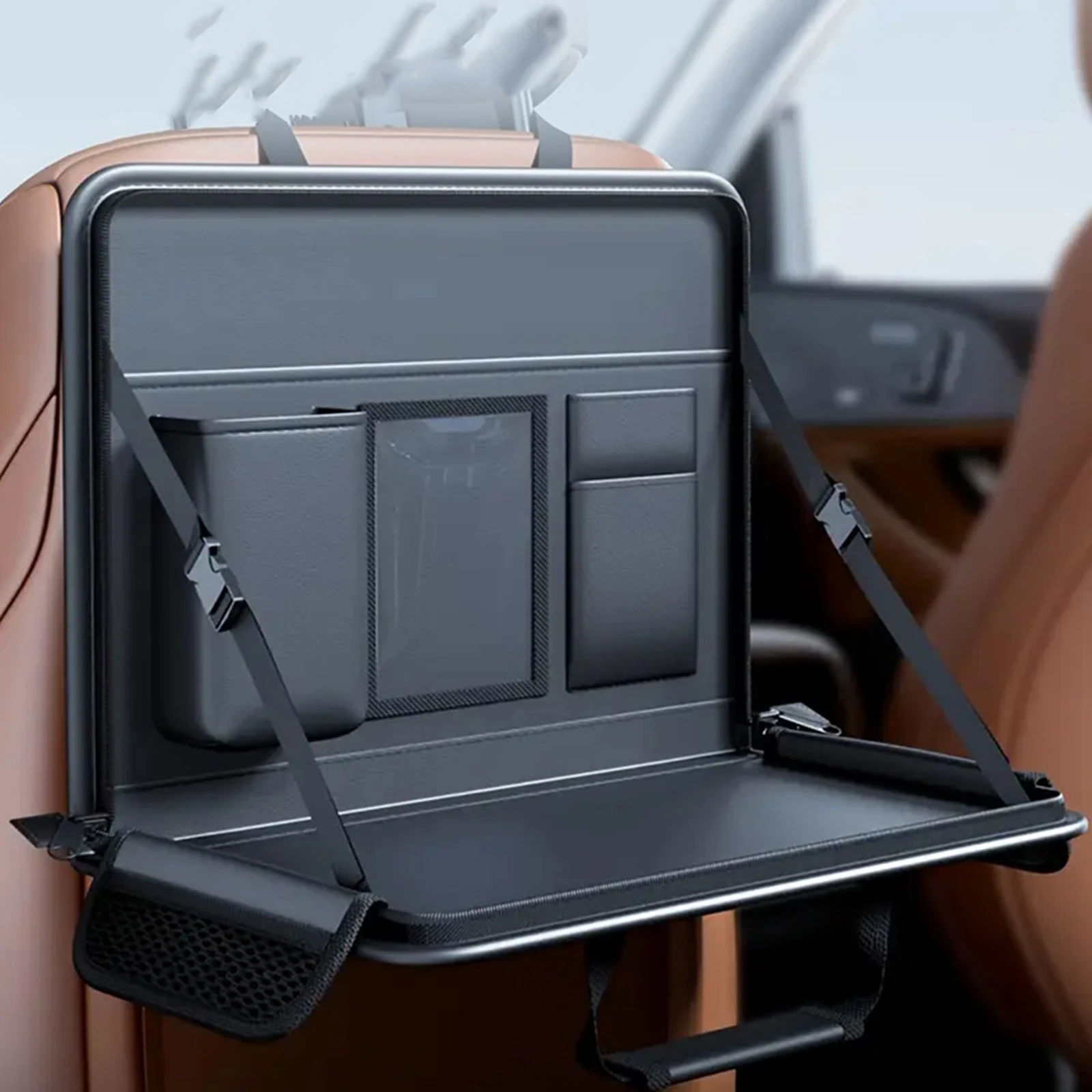 

Car Backseat Organizer Foldable Car Tablet Laptop Holder Car Steering Wheel Tray for Eating and Watching TV on The Go