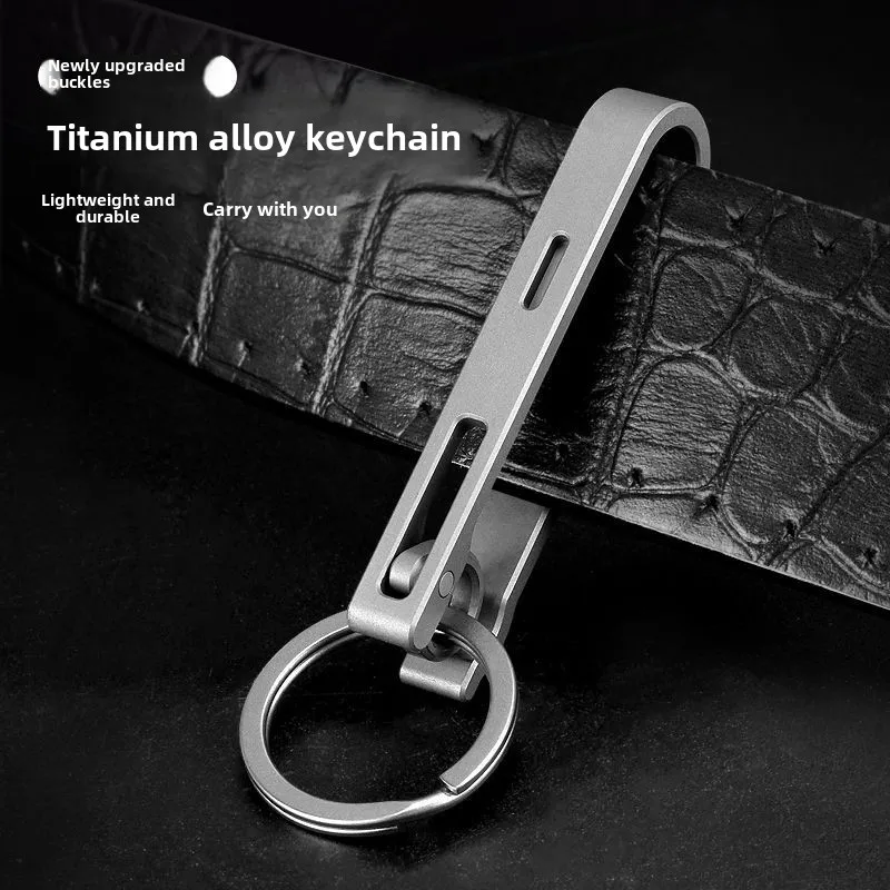 

Titanium Alloy Car Key Ring2024New Year Men's Customized High-End Exquisite High-Grade Women's Black Technology Loop