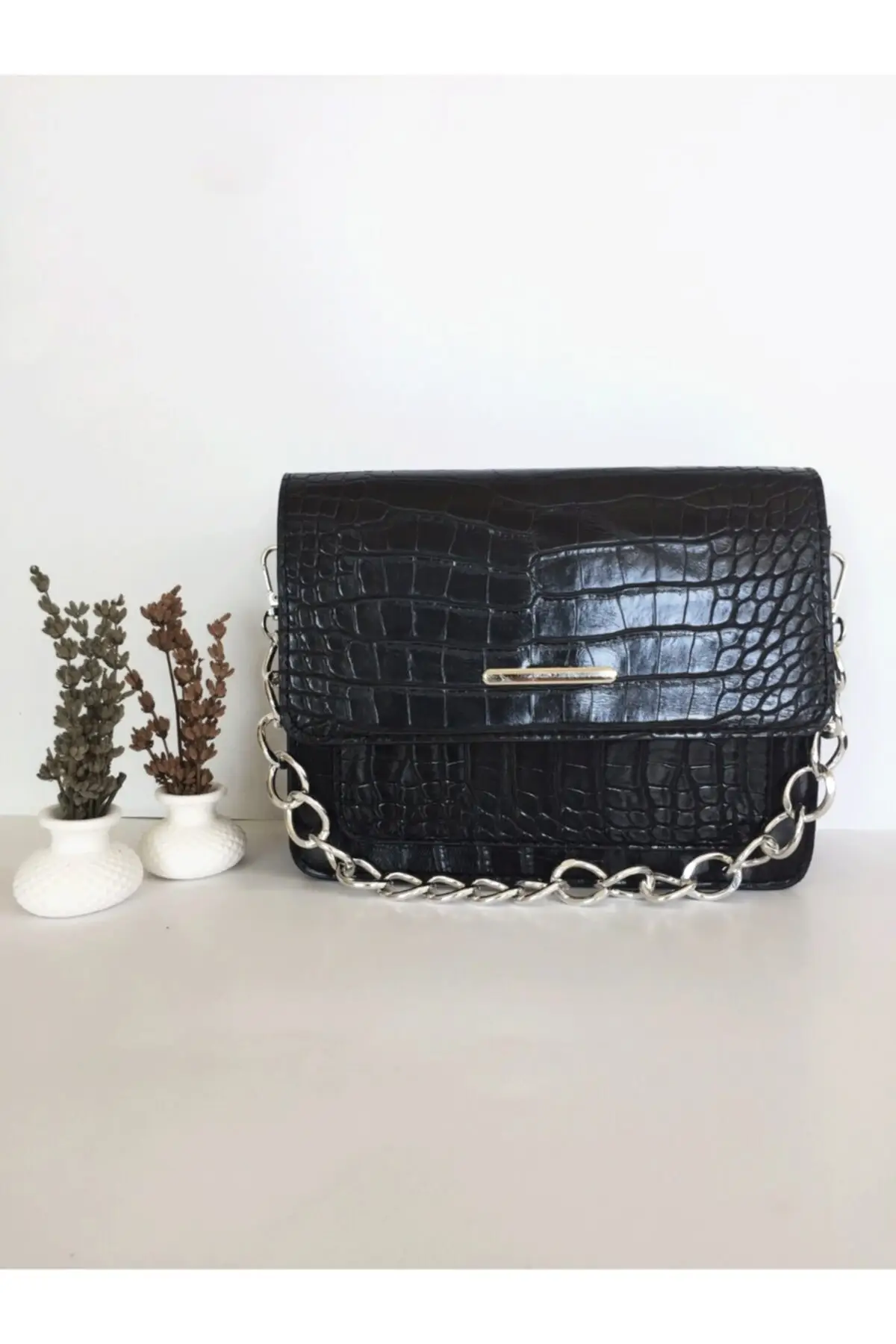 Tas Bahu Pola Buaya Wanita Tren Mode Hitam Kualitas Musim 2022 Tas Wanita Muda Panjang Pendek