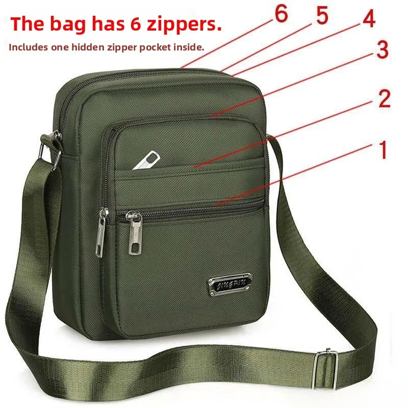 

Мужская сумка через плечо из ткани Оксфорд, повседневная холщовая сумка-кроссбоди для бизнеса, с мягкой ручкой, в корейском стиле, из полиэстера, на молнии