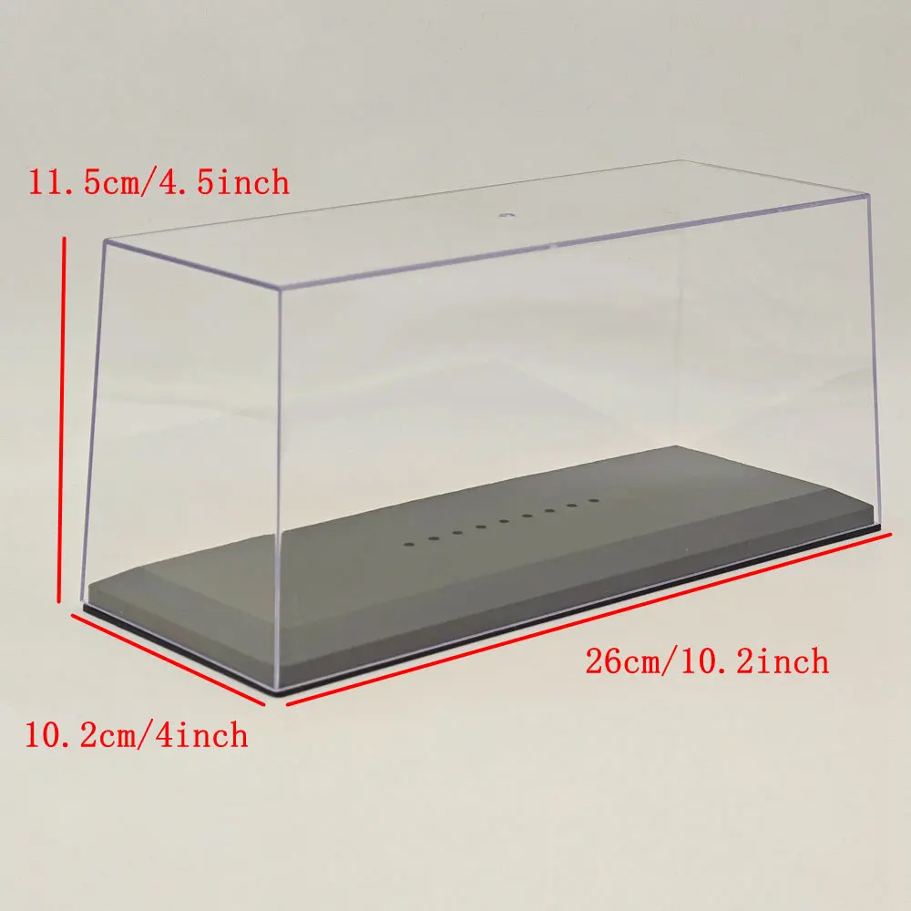 

26 см акриловые коробки, витрина, подставка, коробка для хранения, прозрачная пылезащитная для масштаба 1:24, литые под давлением игрушки из смолы, модели автомобилей, мотоциклов