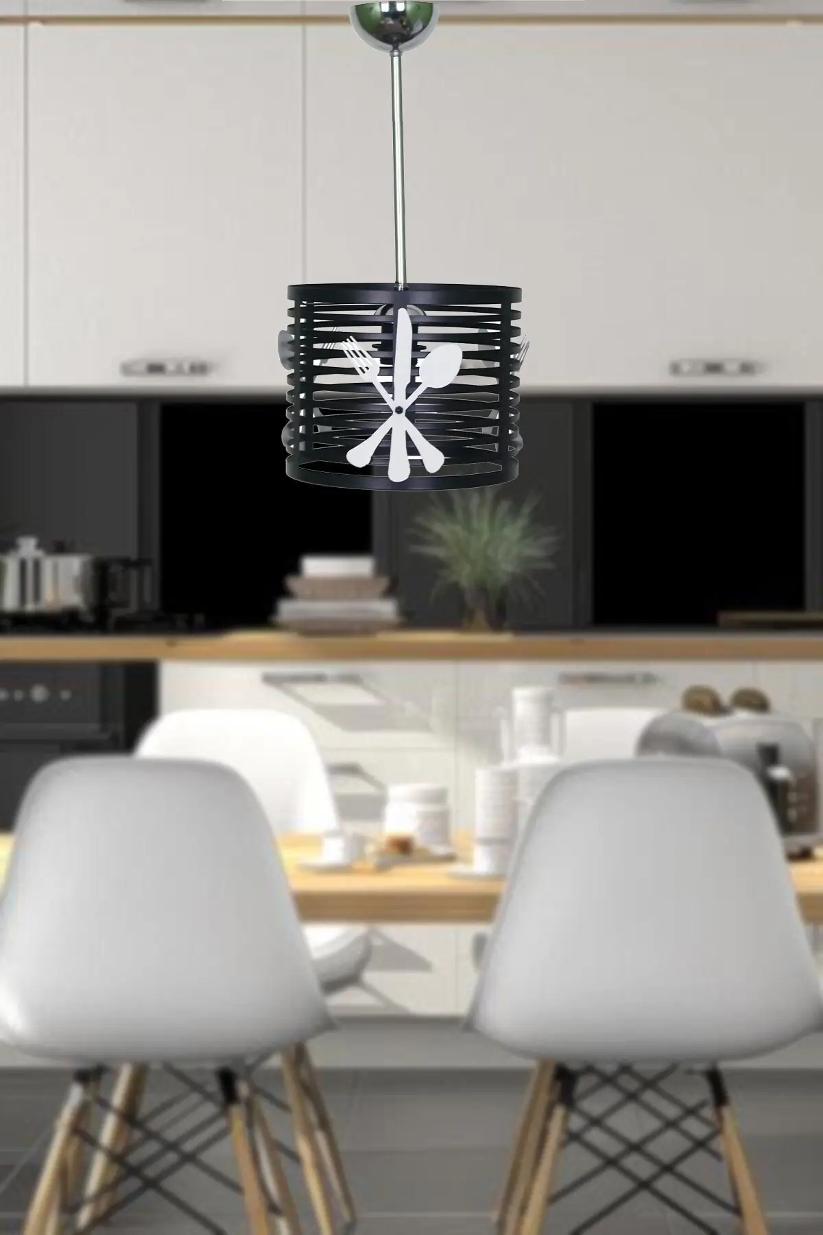 DOLBOVI black case white fork knife Mazgal kitchen single chandelier