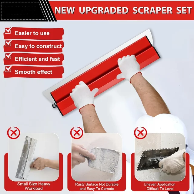 Skimming Blade Painting Finishing Smoothing Knock-Down Knife Durable Plastering Drywall Skimming Blade Wall Plastering Tools 4