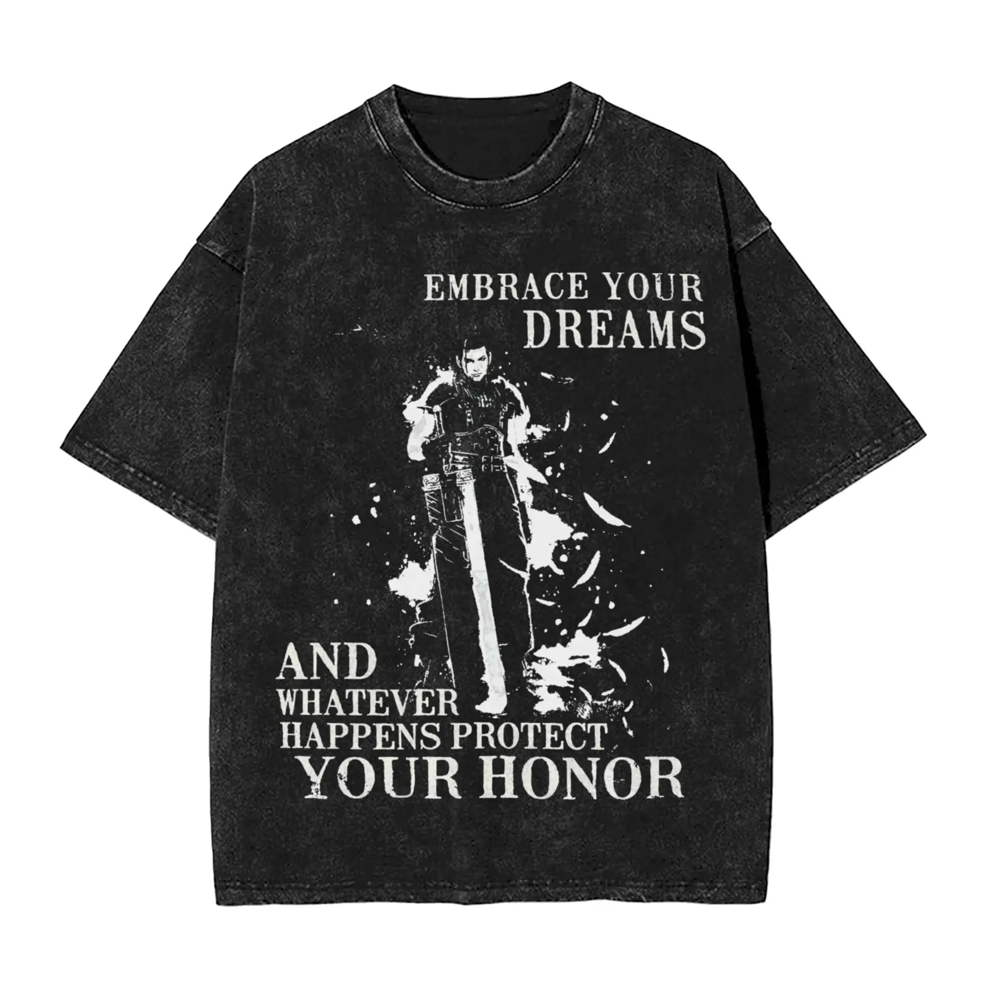 Finals Fantasys Video Game Vintage Washed T-Shirts Men Women  Hipster Cotton Tee Shirt Round Neck Short Sleeve T Shirt Original