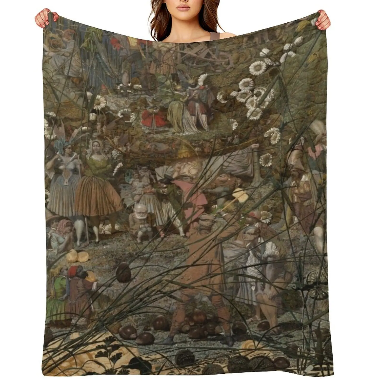 

Vintage Richard Dadd Fairies Throw Blanket valentine gift ideas anime Beach Hairys Blankets