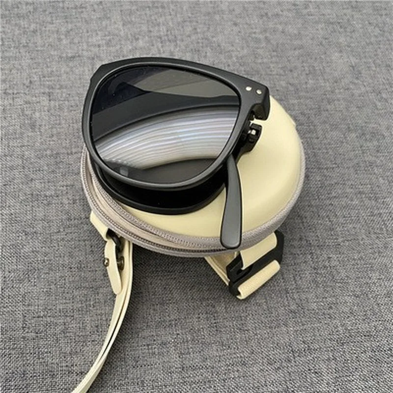 New Women\'s Fashion Folding Sunglasses Women\'s Brand Designer Glasses Oval Glasses Lady Retro Sunglasses UV400 Protect