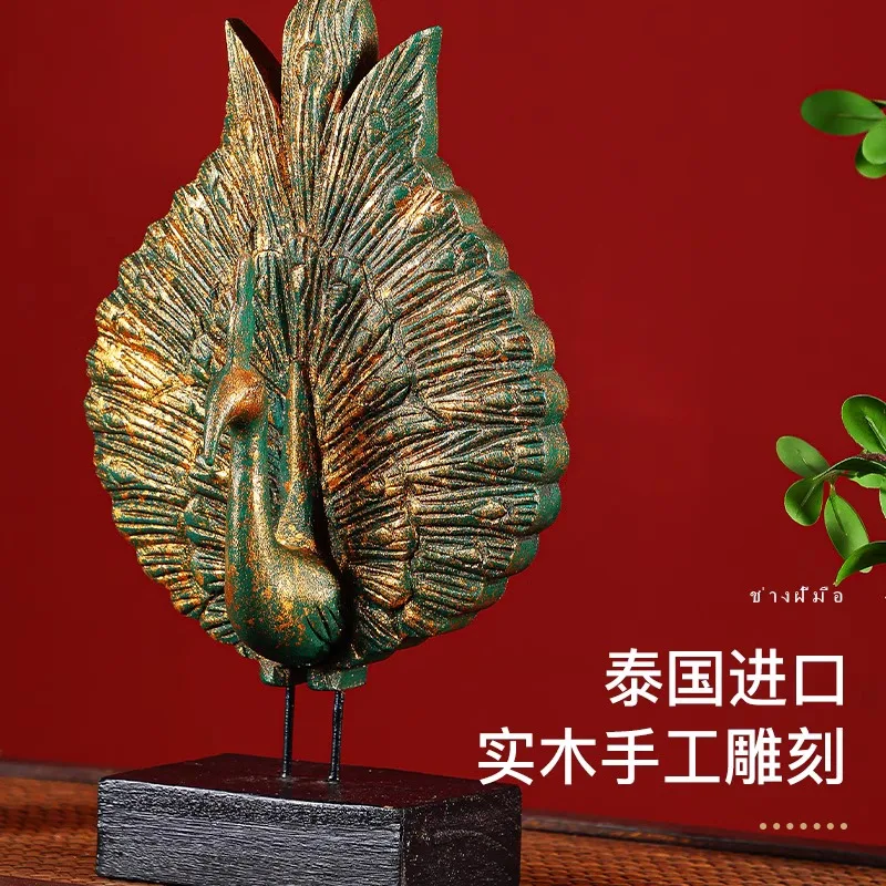 Thailand imported peacock ornament Thai club restaurant living room ornament South East Asia entrance decoration