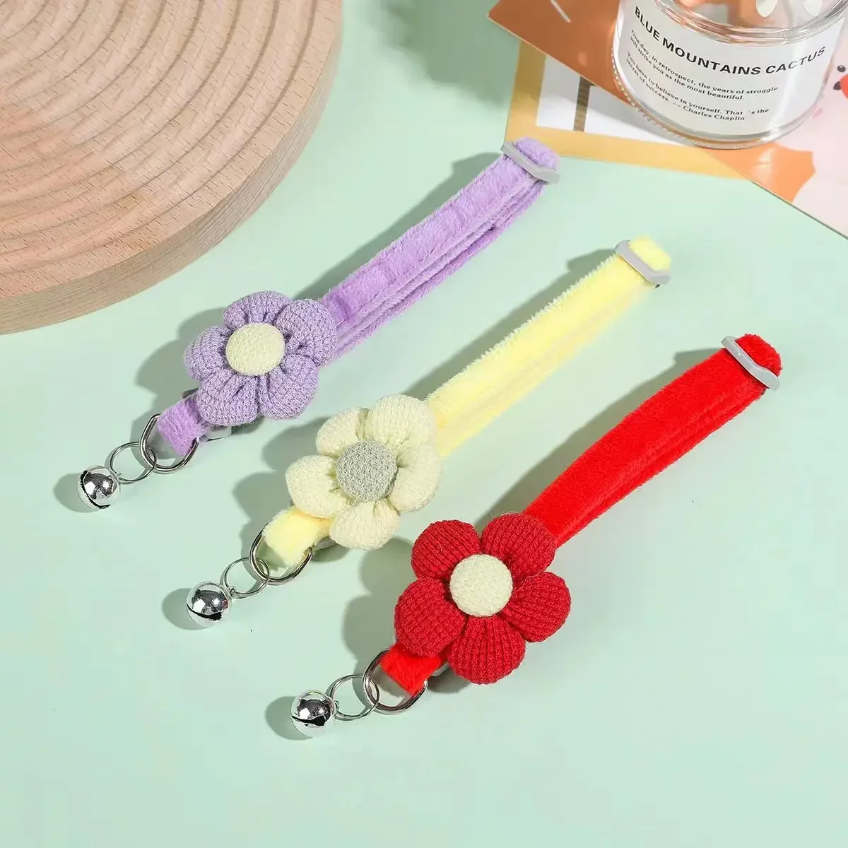 1Pc Cat Collar with Cute Flower Adjustable Buckle Cat Collar Bell Collar Cat Small Pet Supplies Kitten Collar Small Dog Accessor