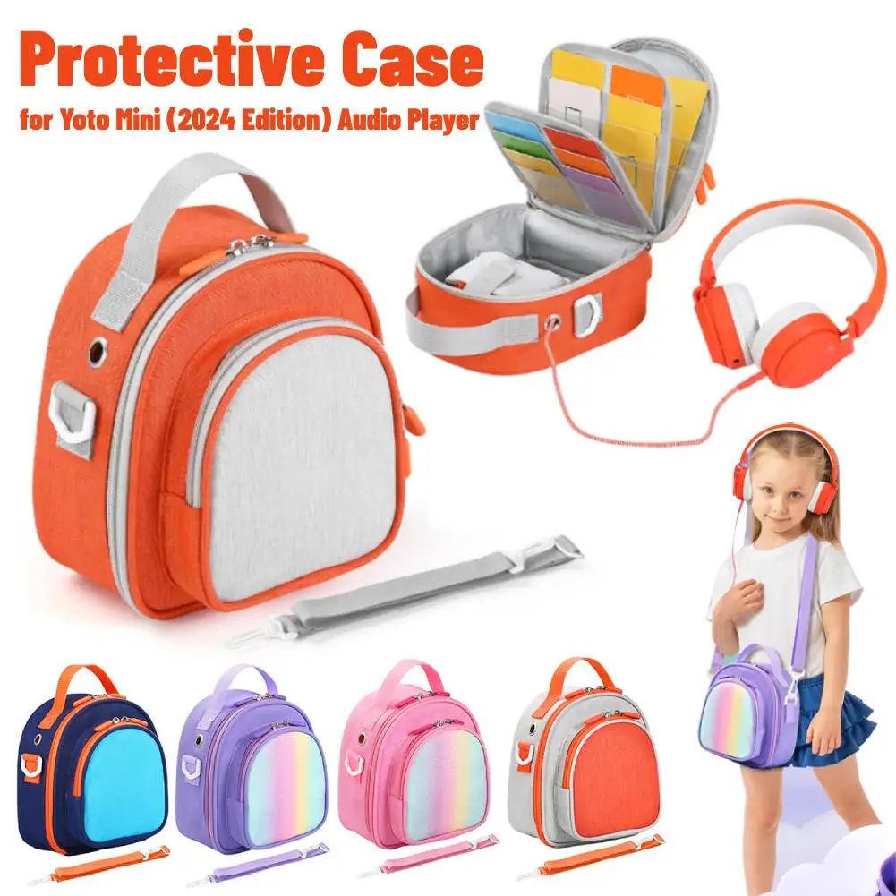 Étui de transport pour Yoto Mini (édition 2024), étui de protection, porte-cartes, capacité de 30 cartes, avec bandoulière pour lecteur audio