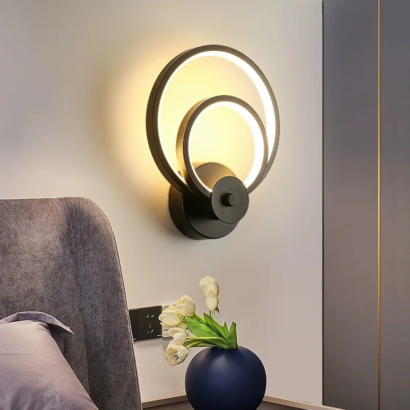 

Modern Nordic Design Aluminum Bedroom Wall Light LED Tri color Residential Living Room Background Wall Reading Decoration