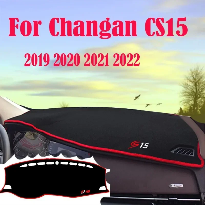 For Changan CS15 Car Dashboard Cover Mat Sun Shade Pad Instrument Panel Carpet ANti-UV 2019 2020 2021 2022 Accessories