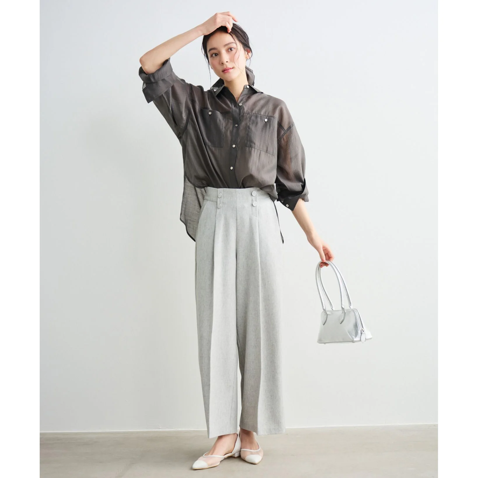 

St0la High Waist Straight Leg Suit Pants Comfortable Linen Mix Double Breasted Commuter Fashion Ladies Casual Pants
