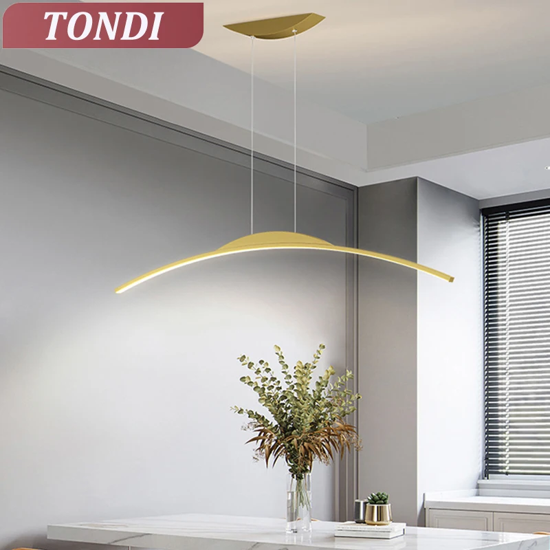 

Modern Nordic LED Pendant Lamp Long Strip Hanging Lamps For Living Room Dining Room Bar Counter Office Indoors Decorative Lamps