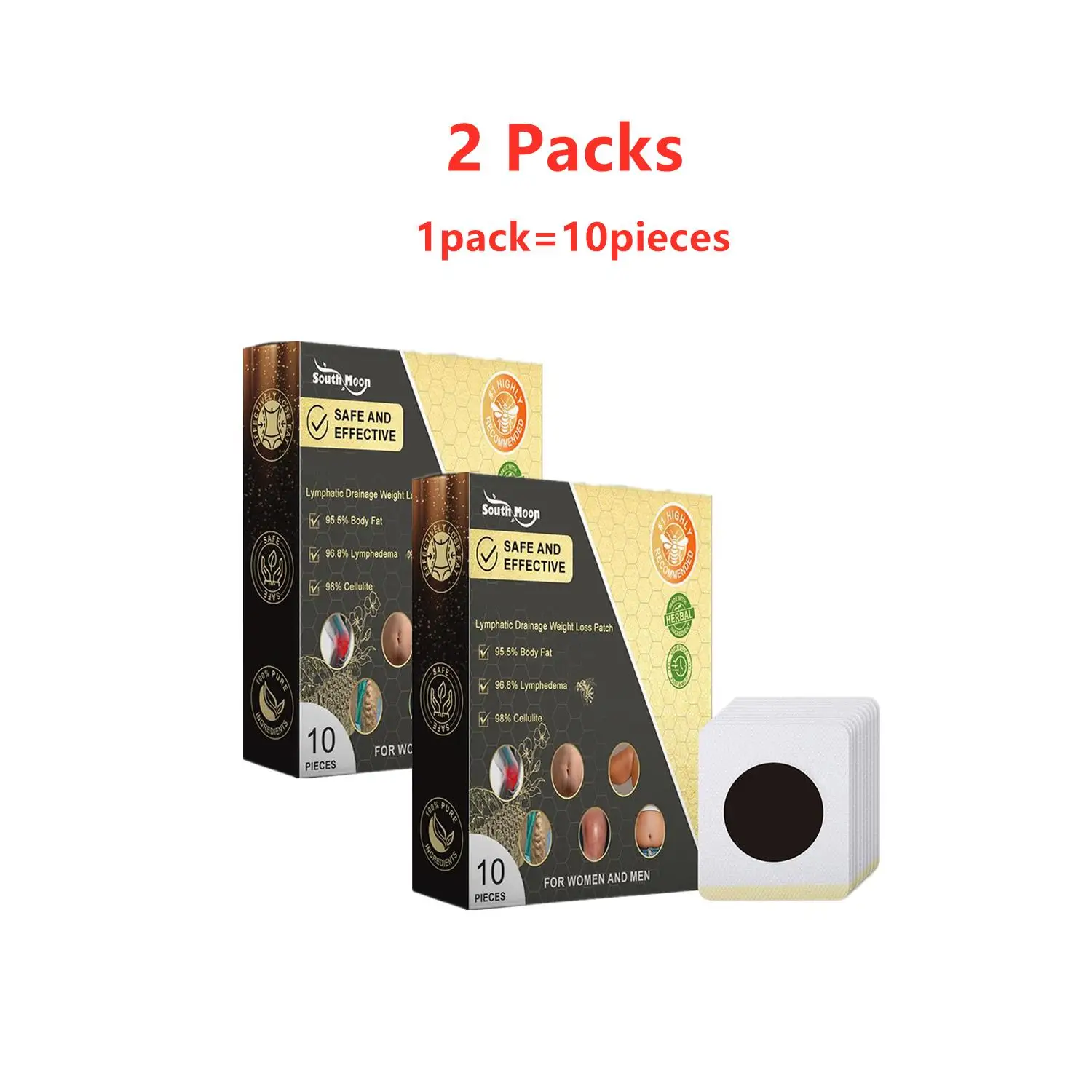 

2 Packs Bee Patches Promote Circulation Weight Loss Belly Slimming Patch Relieve Stress for Lymphatic Detoxification