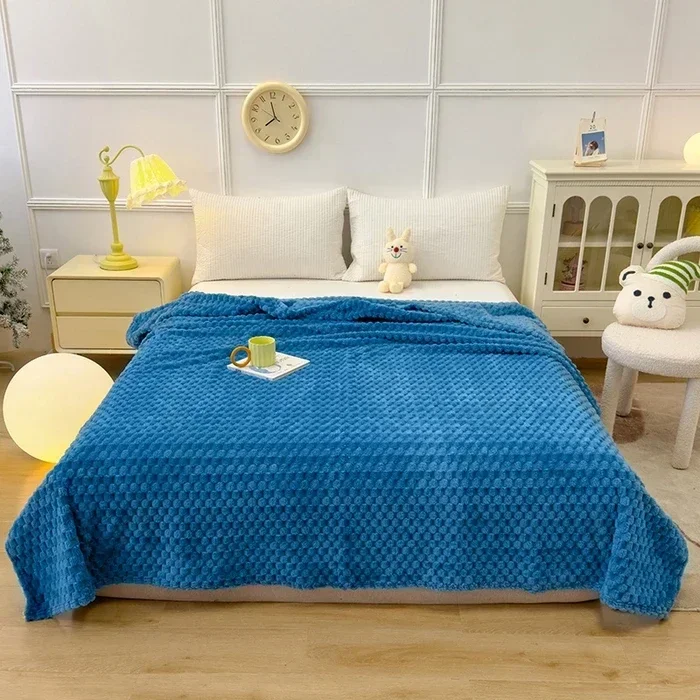Zimowe koce w kratę do łóżek Luksusowa ciepła sofa Blnket Puszyste koce Queen King Size Pościel Imitacja futra Narzuta na sofę — zdjęcie 7