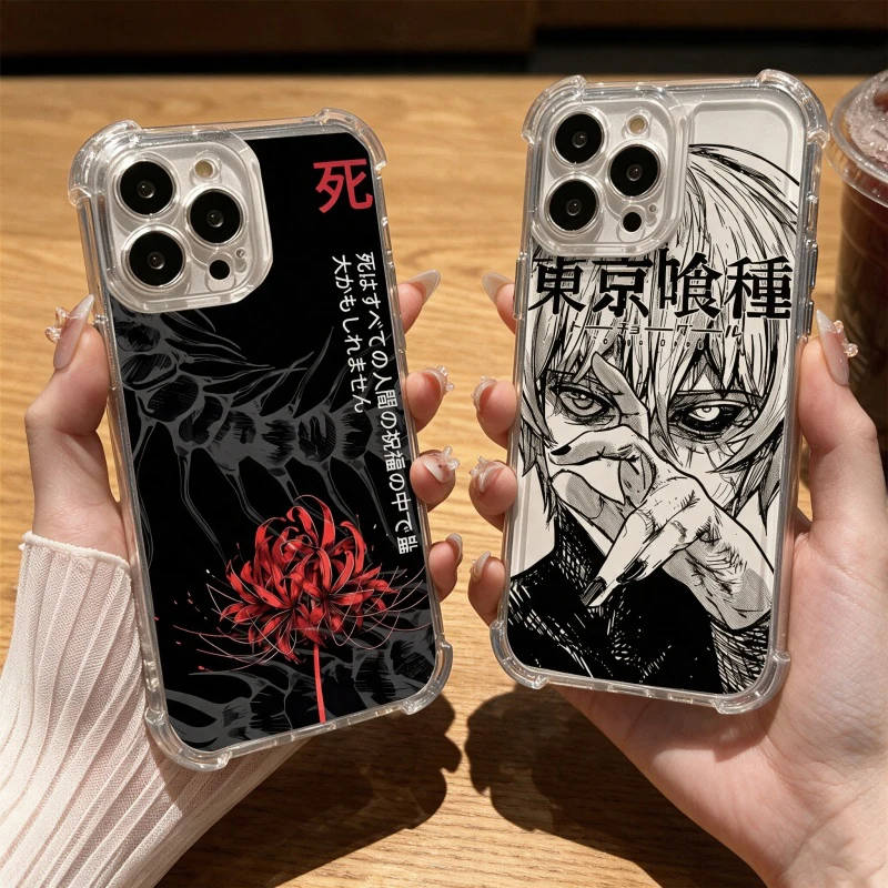 Anime T-Tokyo Ghouls Clear Phone Case For Xiaomi POCO X7 X5 M4 X4 M7 F7 X8 Pro Max TPU Silicone Shockproof Cartoon Soft Cover