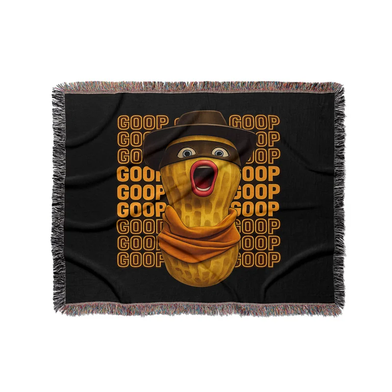 

Aertemisi Burnt Peanut Live By The Goop Die By The Goop Funny Meme Cowboy Jacquard Fringed Woven Throw Blanket with Tassel
