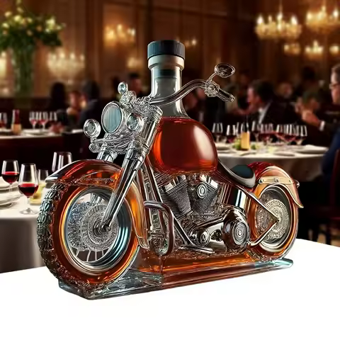 new Fun Decanter Motorcycle Whiskey Glass Unique Funny Vintage Creative Decanter for Wine Barware Dining Motorcycle Lovers