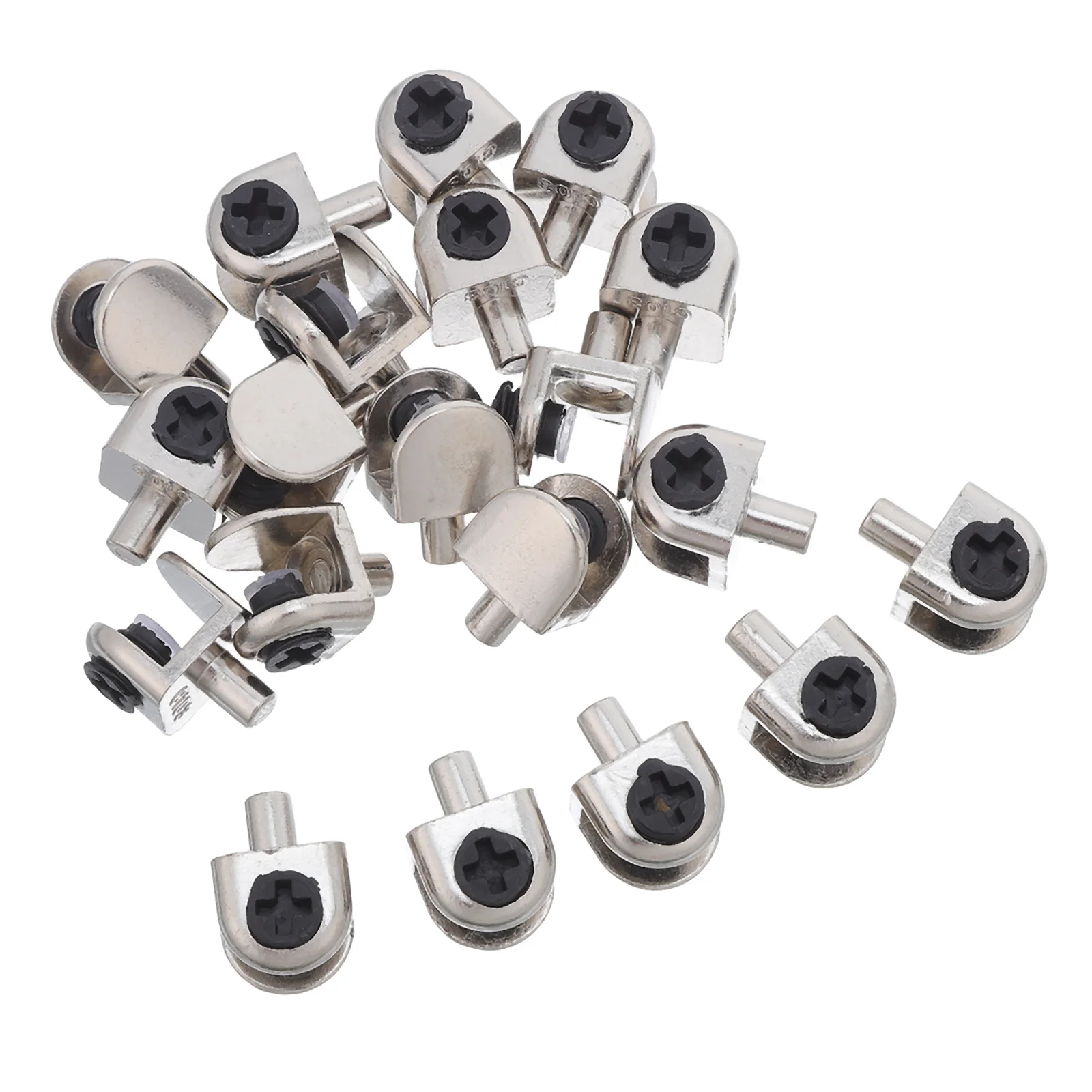 

20Pcs Glass Clamp Bracket Fixed Support Zinc Alloy for 4-8Mm Glass Shelves Bathroom Shower Panel Clips Metal Shelf Holder Pegs