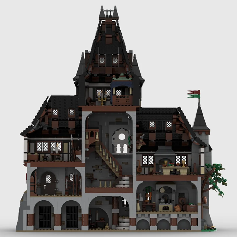 Castello fortre scena Moc Building Blocks Brickburg Castle Tecnologia Mattoni modulari Modello Regali Giocattoli di Natale Set fai da te Assemblaggio