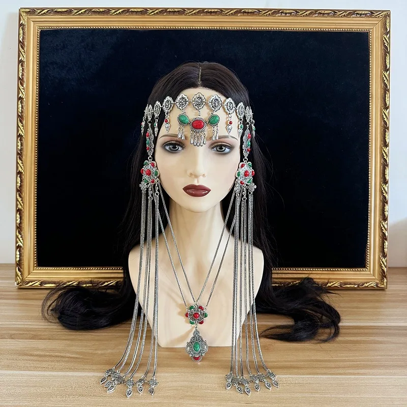 

Mongolian Traditional Headdress Alloy Headwear Lady Personalized Headdress Exquisite Ethnic Hair Accessories