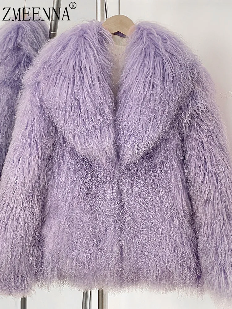 

ZMEENNA Faux Fur Coat For Women Trendy And Luxurious Fluffy Winter Jacket Elegant Outerwear For Cold Weather Casual ZM4051