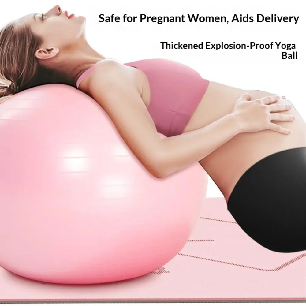 55-75CM Anti-Burst Balance Ball Thickened Yoga Exercise Ball for Pilates Core Strength Stability Fitness Pelvic Floor Training