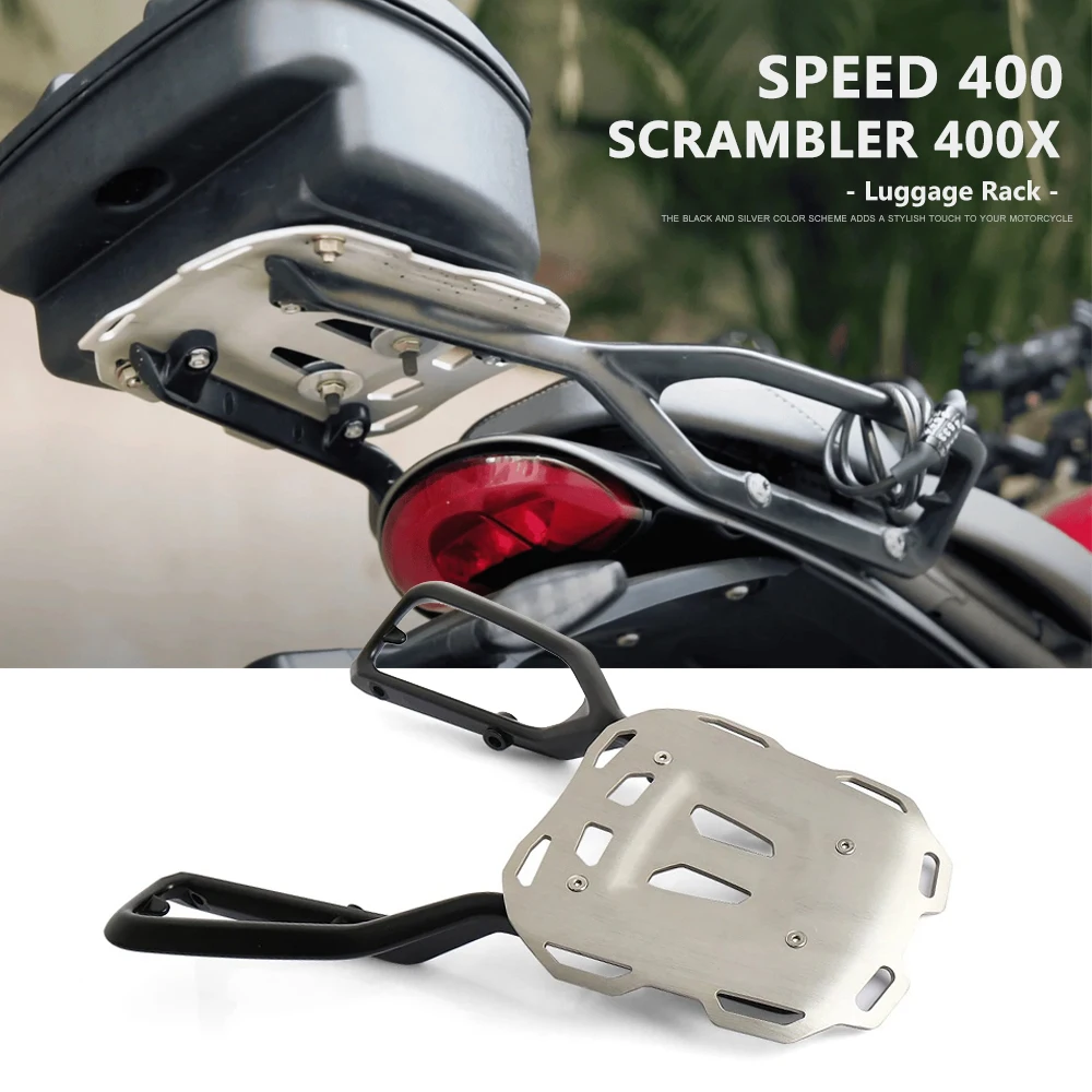 

For Scrambler 400X Speed 400 Scrambler400X Speed400 Motorcycle Rear Luggage Rack Carrier Case Support Holder Cargo Bracket 2025