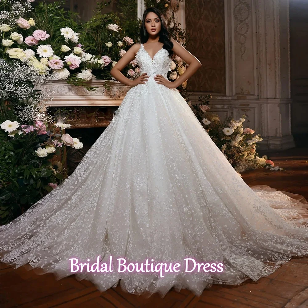 カスタマイズされたエレガンス A ライン オフショルダー ウェディング ドレス 3D 花 ゴージャスなローブ デ マリー Vestidos ノビア ブライダル ガウン