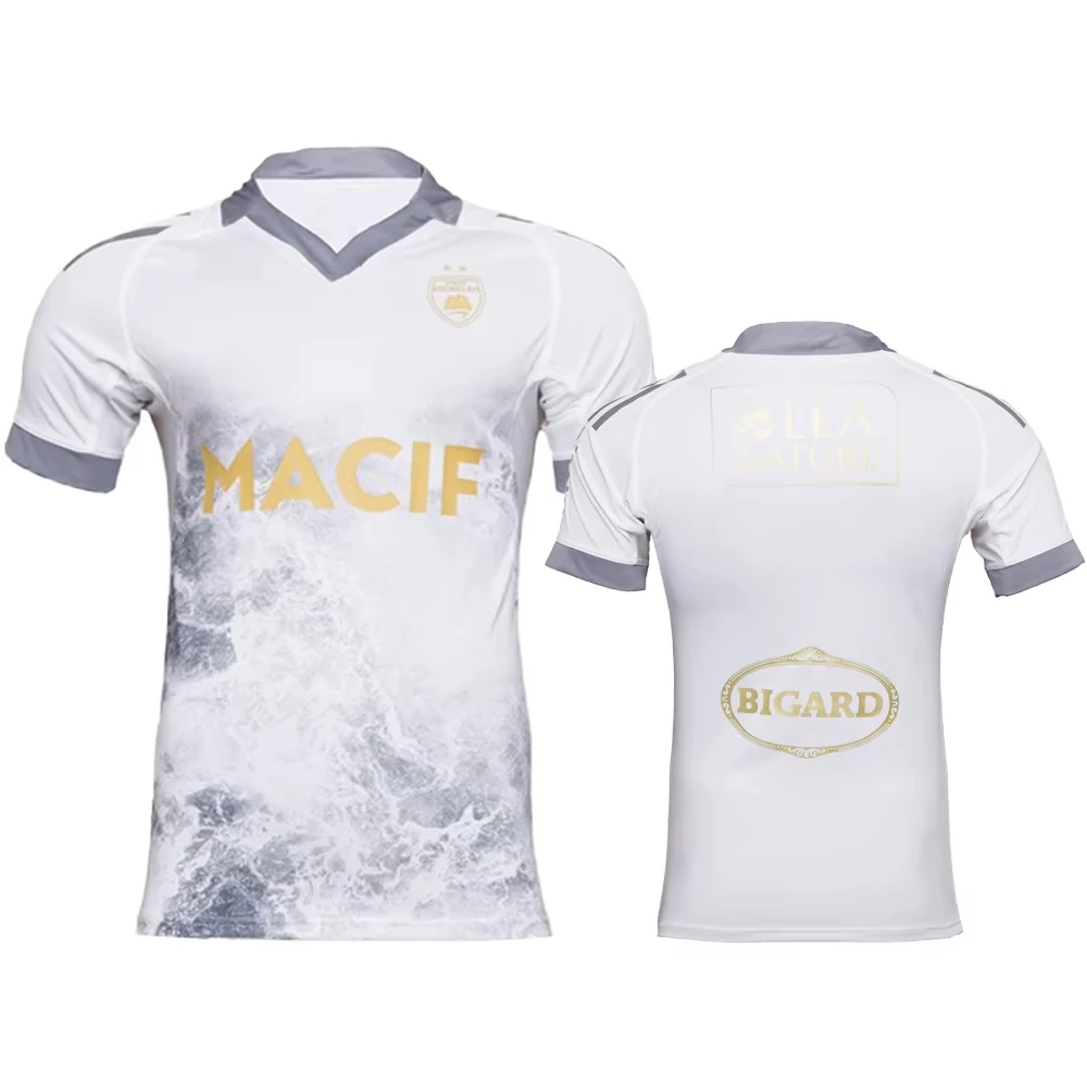 

25 French Rugby Training Jerseys Sports Jerseys Fan Jerseys Stade Rochelais 3D Printed Sports Jerseys Unisex Children's T-Shirts