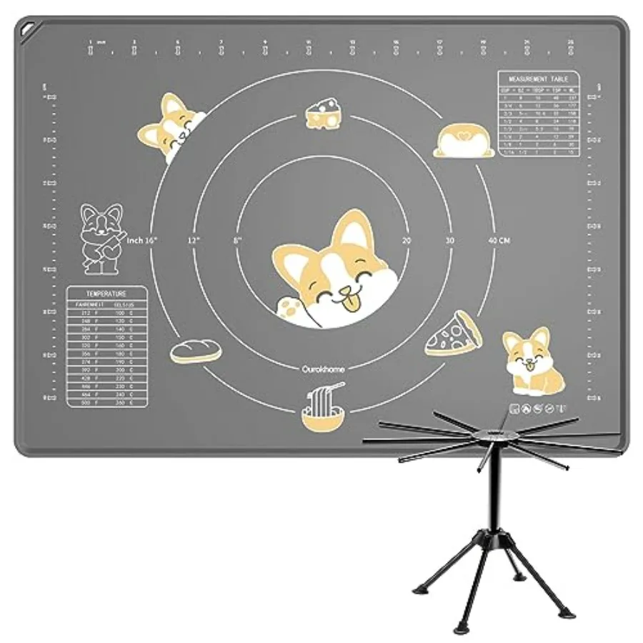 

Silicone Baking Mat, 28" X 20" Extra Thick Non Stick and Anti-slip Rolling dough Mat with Measurement and Conversion Chart, Coll