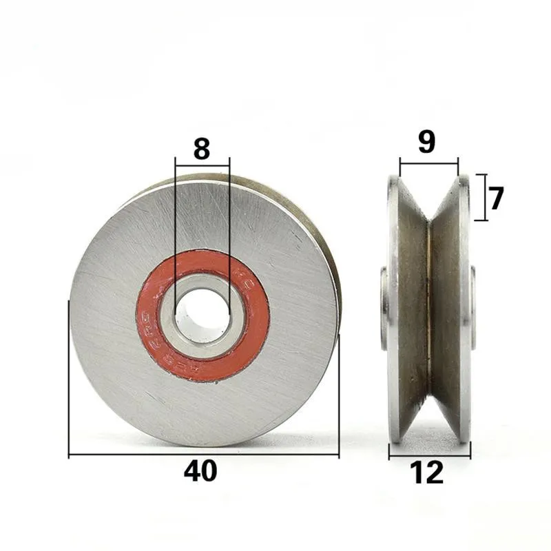 5pcs/20pcs V Groove bearing 8*40*12mm Steel Wire Hanging Wheel Guide Roller Pulley 8x40x12 mm