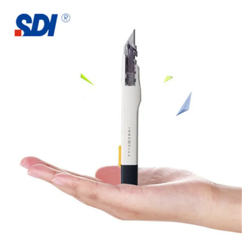 SDI Premium Resin Utility Knife Retractable Heavy Duty Box Cutter Anti-Shaking Steel Blade Auto Lock Professional Craft Opener