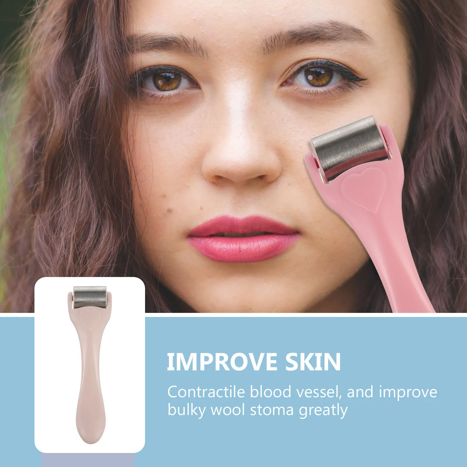لتبريد الوجه أداة تدليك الوجه مقبض طويل إزالة النفخة تشديد البشرة يهدئ الحساسية تورم العناية بالجمال العرض