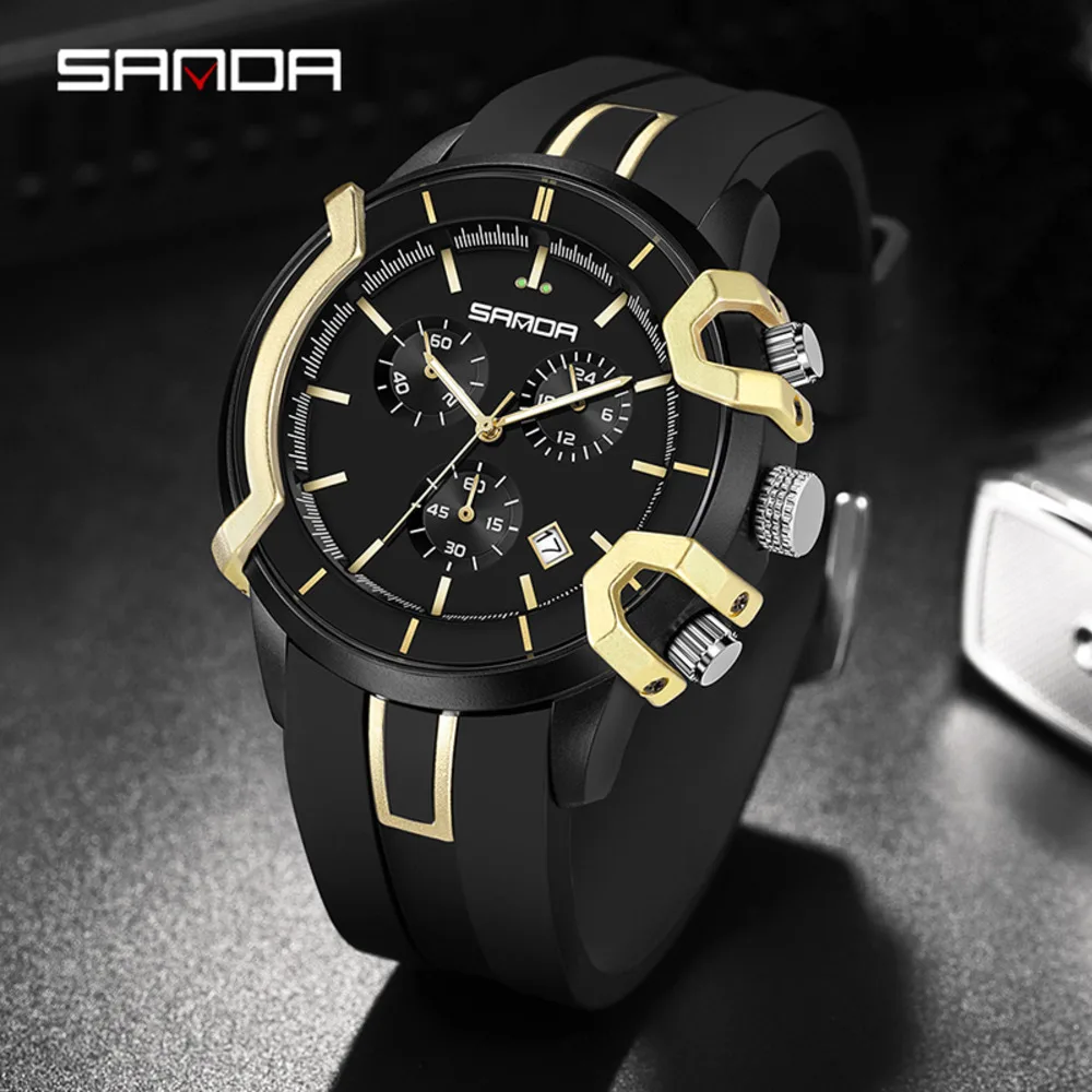 

SANDA Waterproof Mens Watches Top Brand Men's Quartz Watch For Men Fashion Outdoors Sport Chronograph Relogios Mascuo