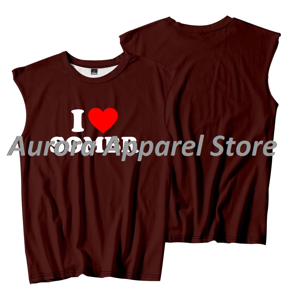 

Футболки без рукавов I Love Sombr I Barely Know Her Merch, косплей, женские и мужские модные майки, футболка