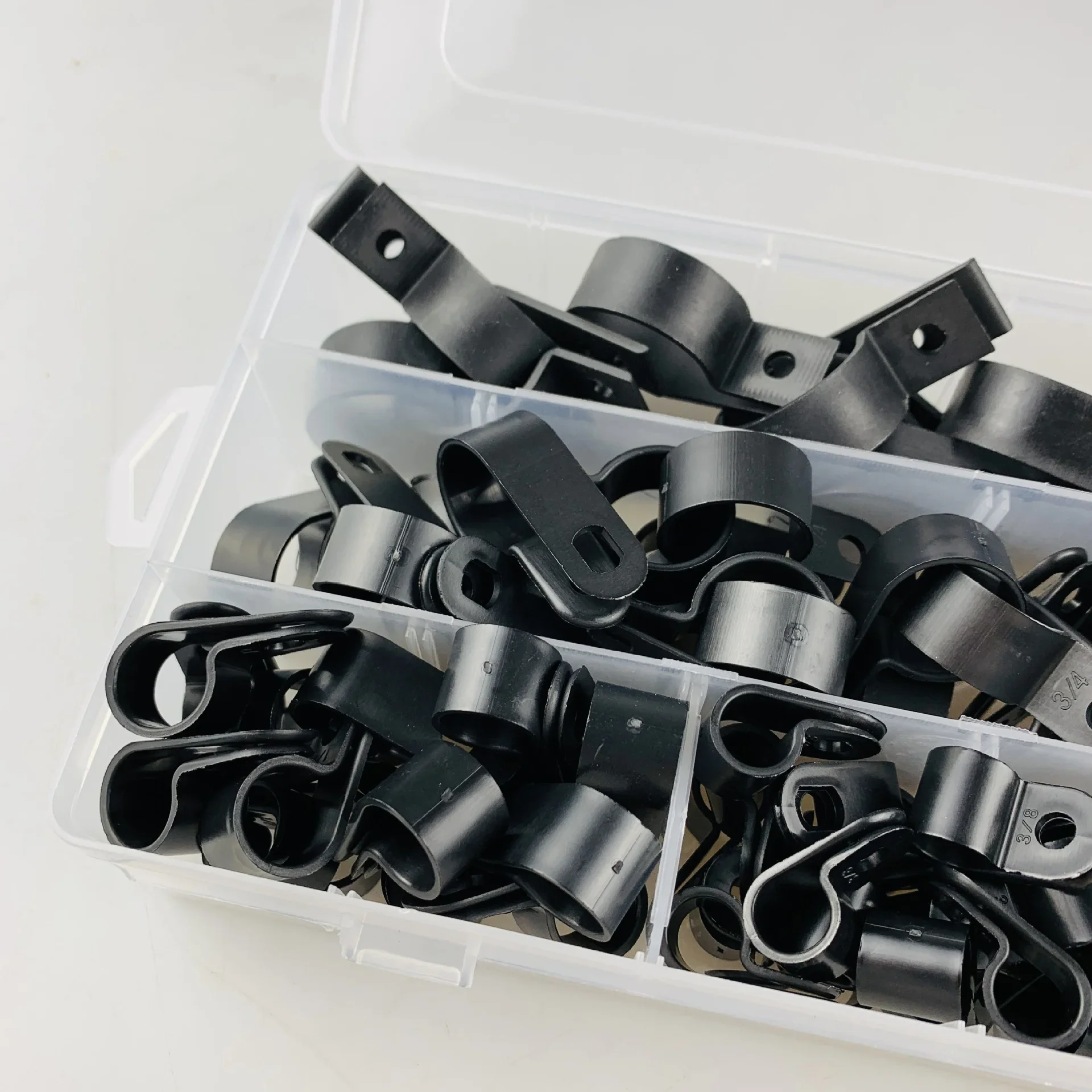For Fixing Cables Conduit Tubing 200pcs Nylon Plastic P Fasteners Clips Clamps Assorted Box