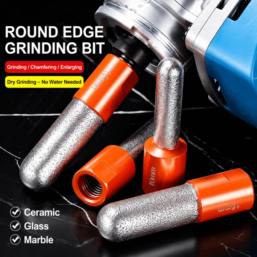 Multi-functional Edge Sanding Head Fine Sand Extended Shank Hole Trimming Bit Hole Enlarging Quick Radius Angle Grinder Bit