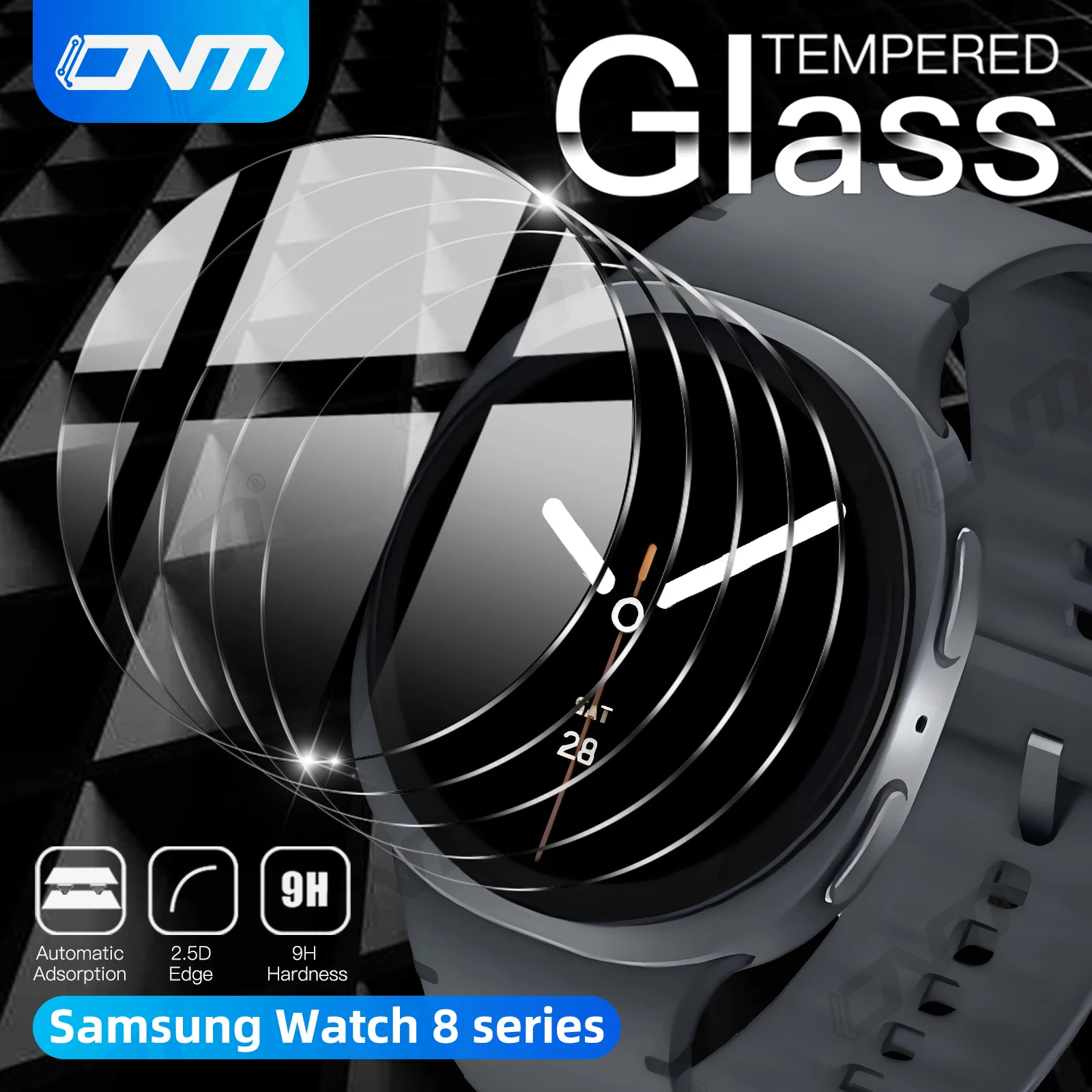 9H Hardness Tempered Glass Screen Protector for Samsung Galaxy Watch 8 (40mm/44mm) & Watch 8 Classic - Anti-Scratch, Bubble-Free