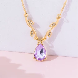 Sland Princess Ro's Necklace Crystal Zircon Pendant Higt-End Custom Sweet Romantic Jewelry Anniversary Gift for Wife Girlfriend
